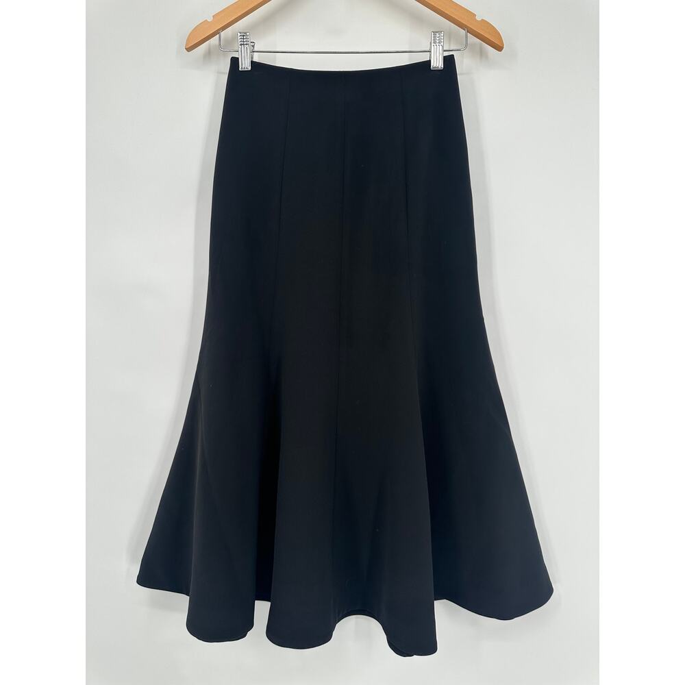 Club Monaco Fluted Midi Skirt Jupe High Waist A-Line Preppy Classic Black NWT - Picture 4 of 10